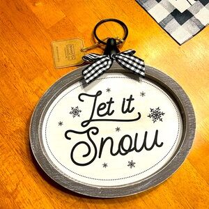 Adams & Co “Let it snow” wooden sign - NWT